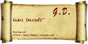 Gubi Dezső névjegykártya